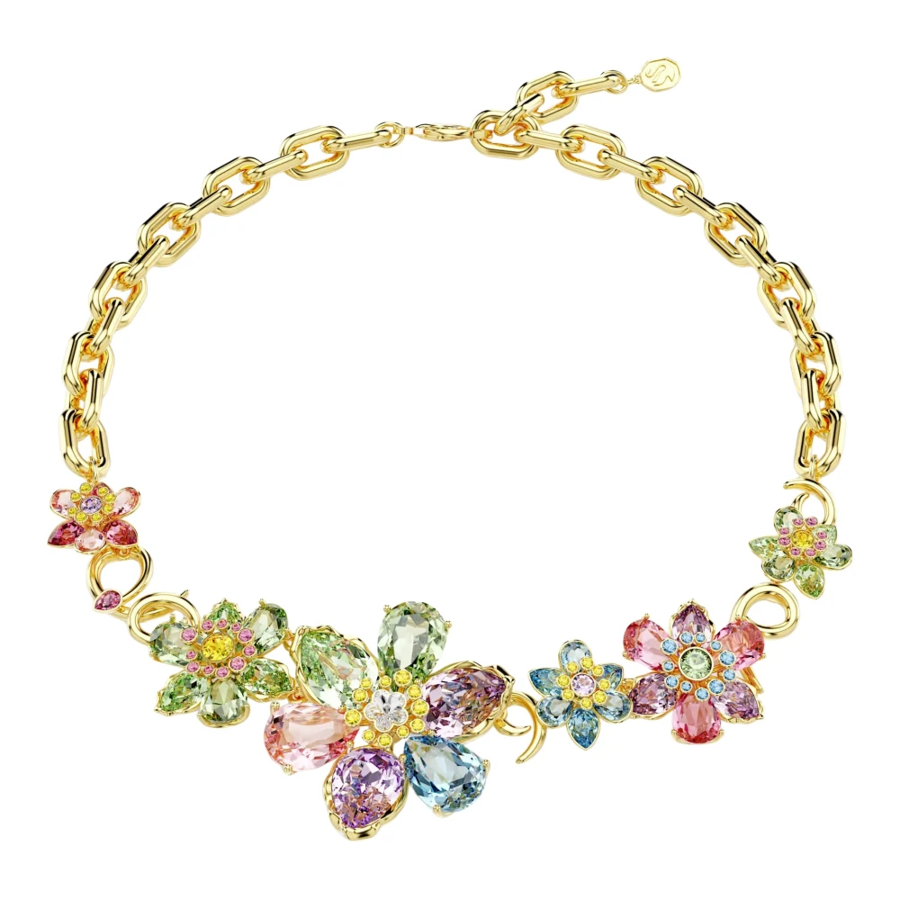 Swarovski Idyllia Halskette, Verschiedene Schliffe, Blume, Mehrfarbig, 18K Goldbeschichtet - Bild 3