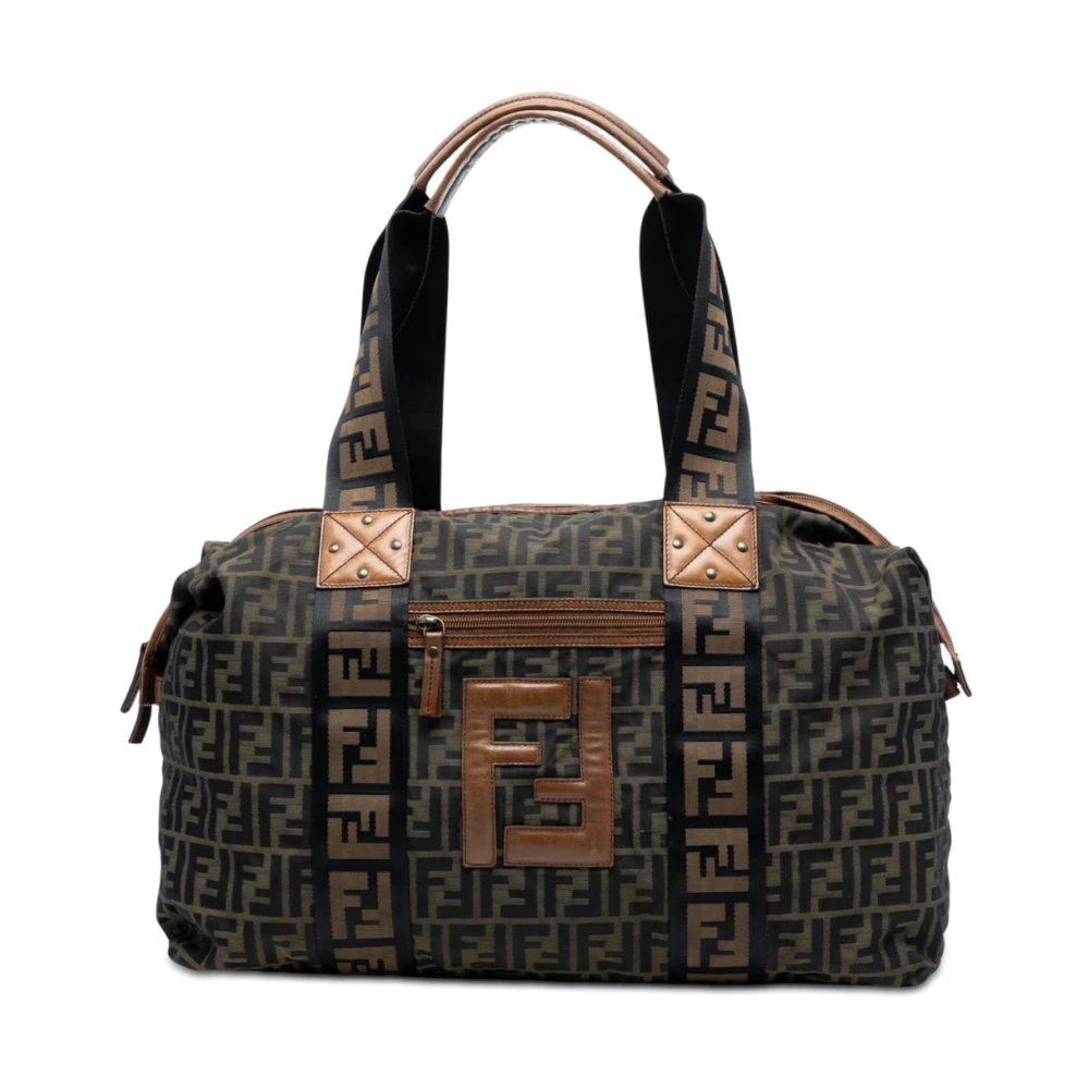 Fendi Vintage Women's Brown Pre-Owned Printed Carryall Bag