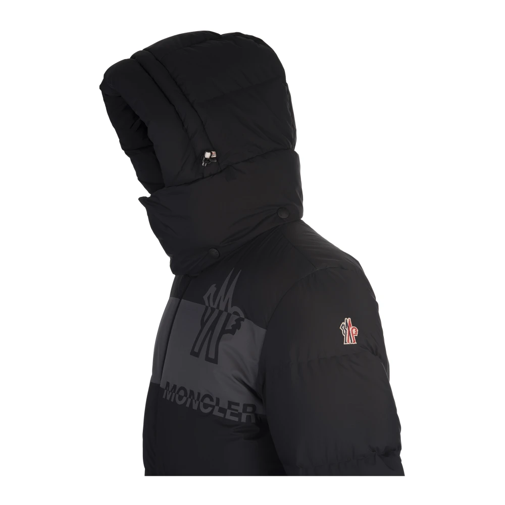 Moncler Zwarte Ski Jas met Bergdetails Black Heren
