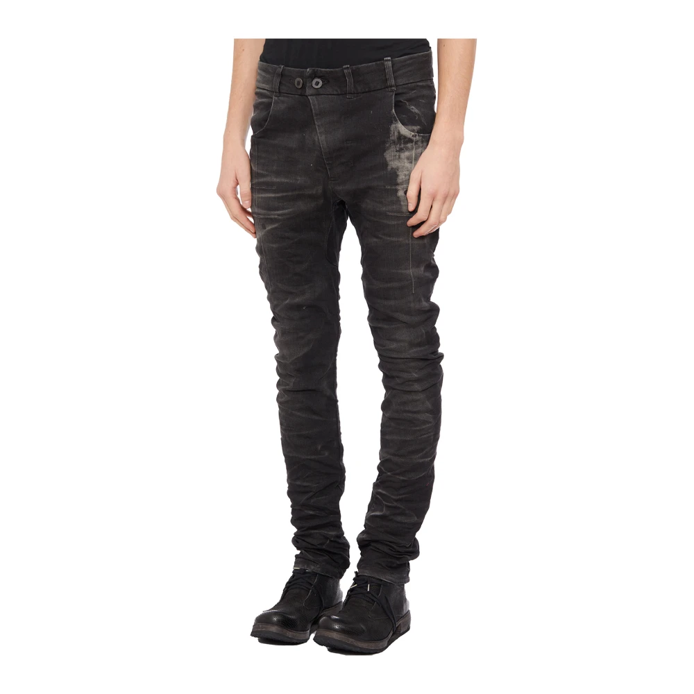 Boris Bidjan Saberi Stone Washed Denim Broek Black Heren