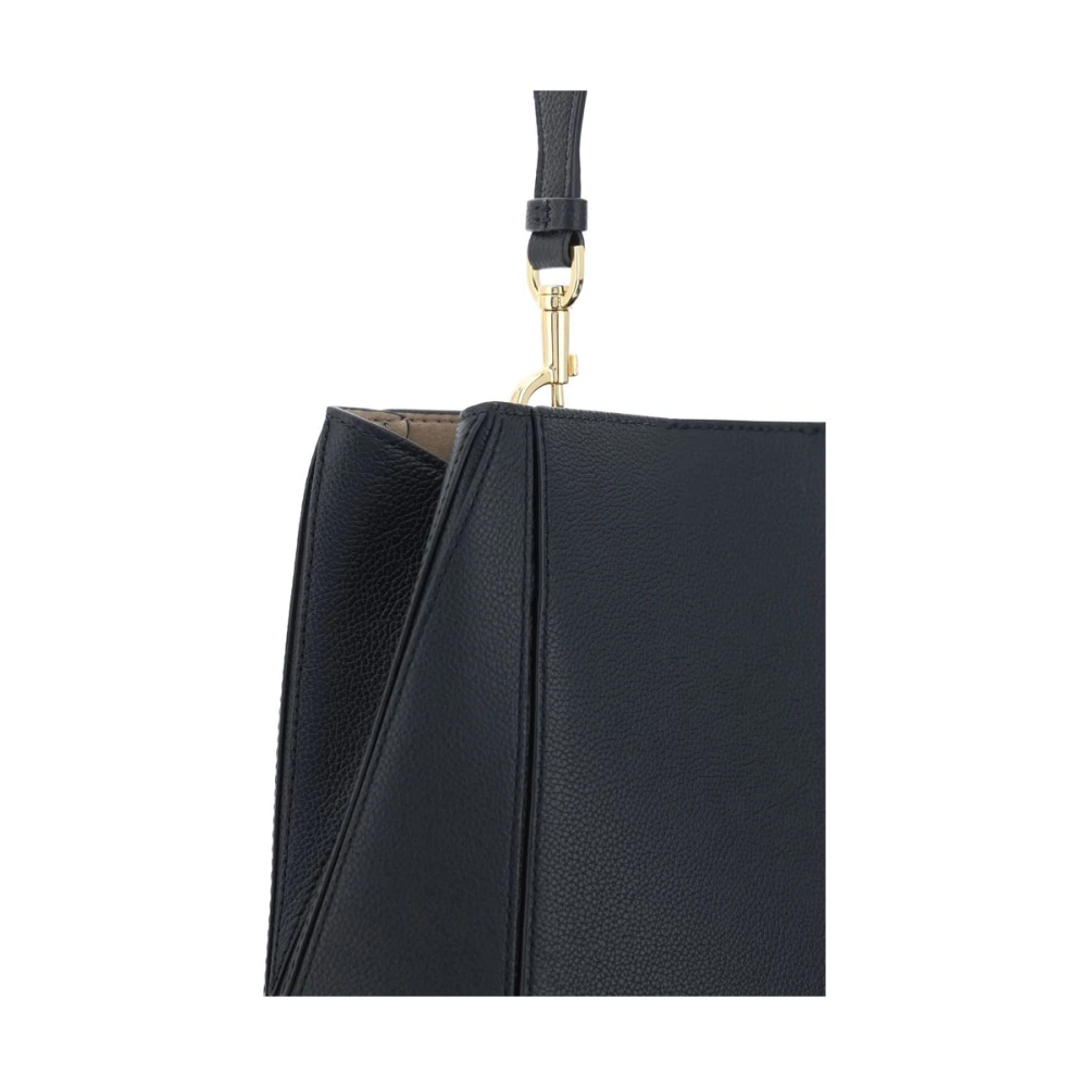 TORY BURCH Leren schoudertas met iconisch logo Black Dames