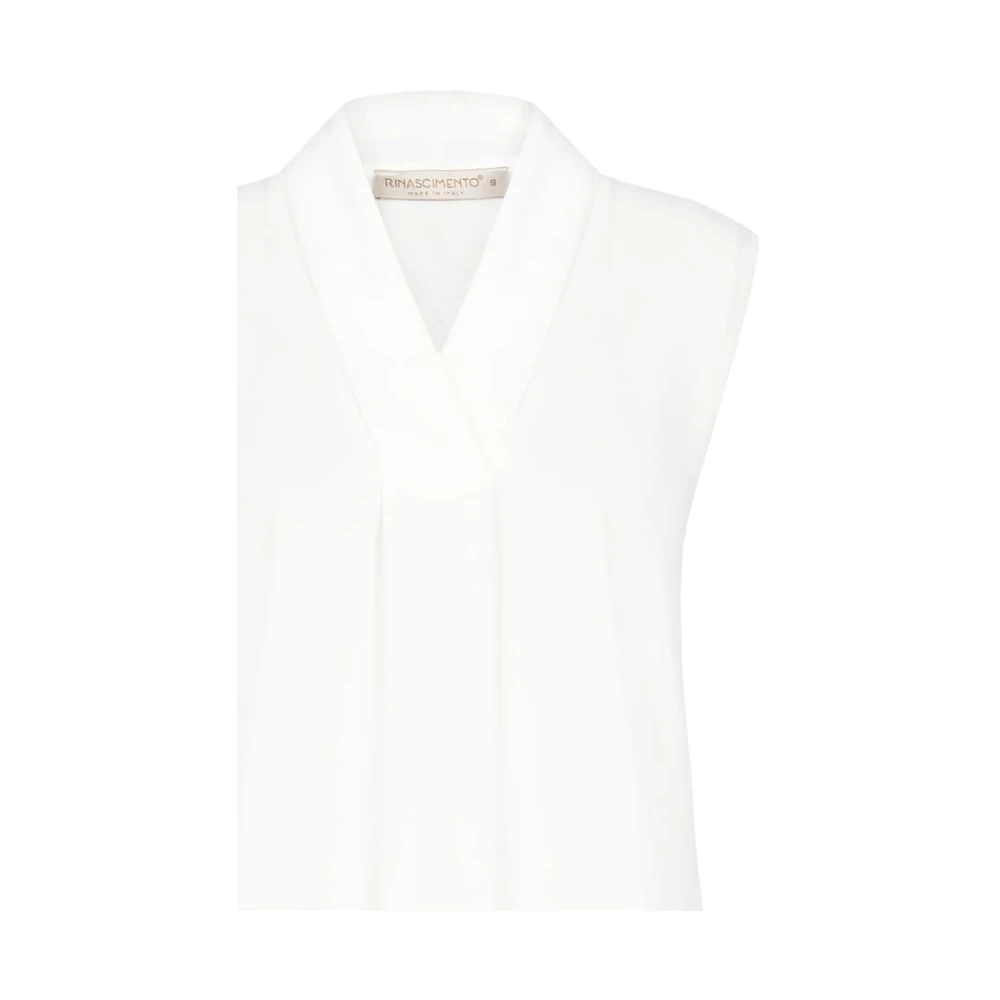 RINASCIMENTO V-hals Top Collectie Herfst Winter 2024 25 White Dames