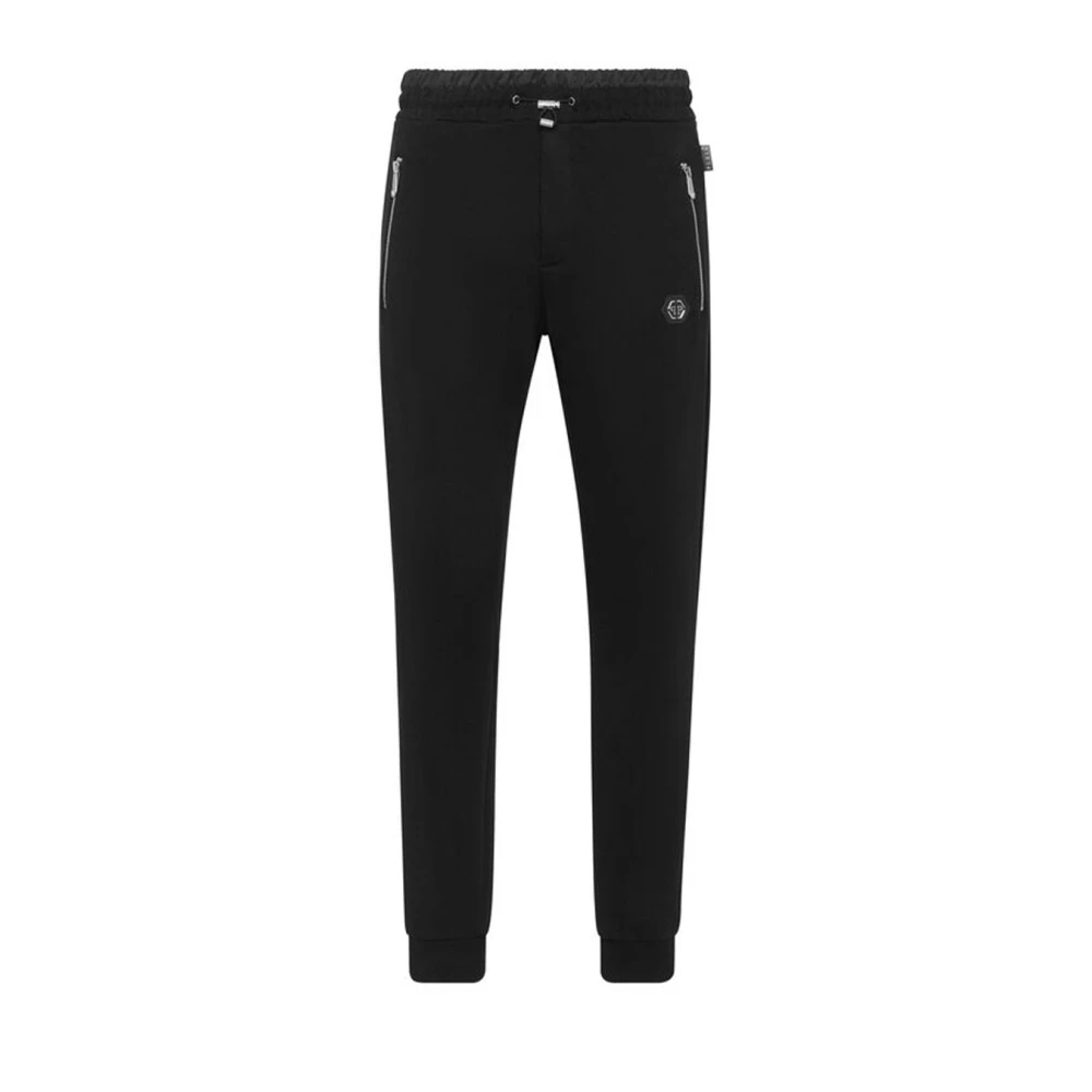 Philipp Plein Men's Black Sweatpants, S, Puffered Jogging Trousers