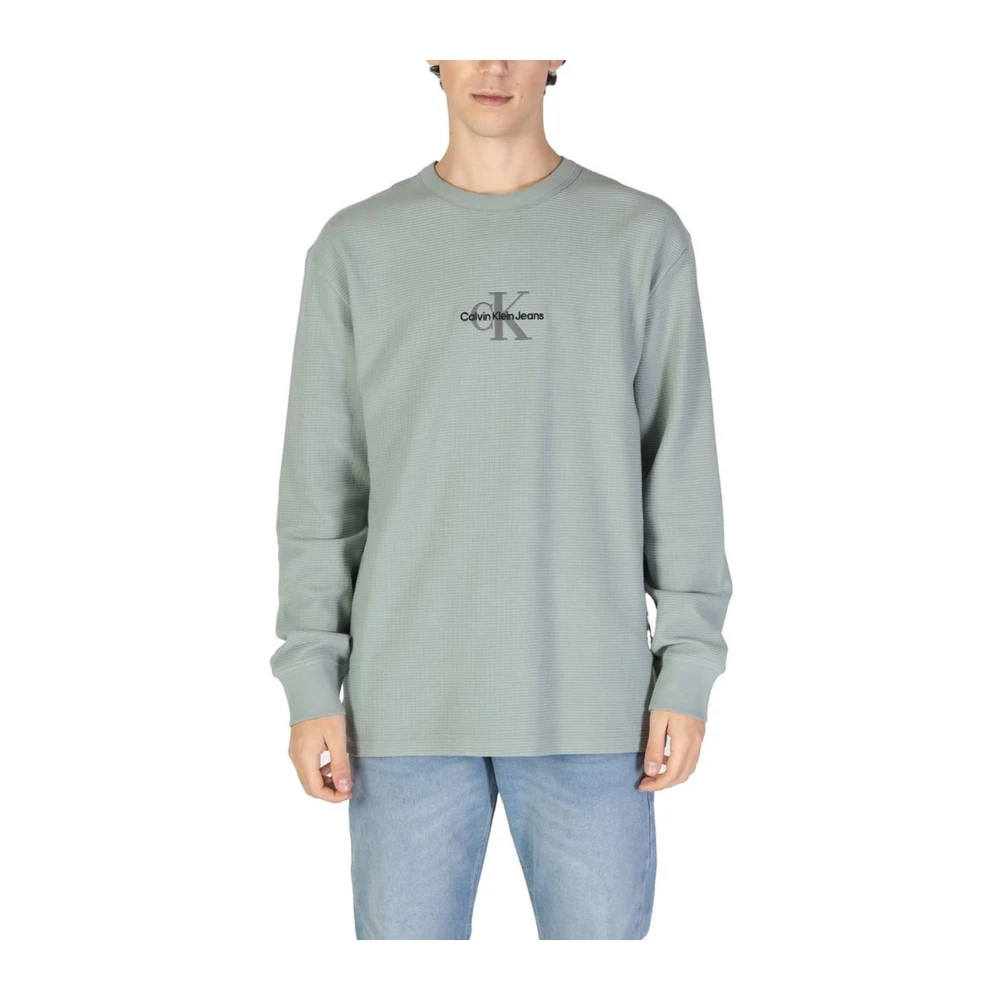 Calvin Klein Jeans Katoenen Crewneck Sweater Green Heren