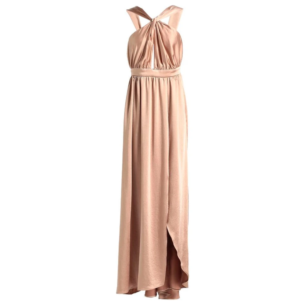 Pinko Satijnen Mouwloze Jurk met Torchon Detail Pink Dames