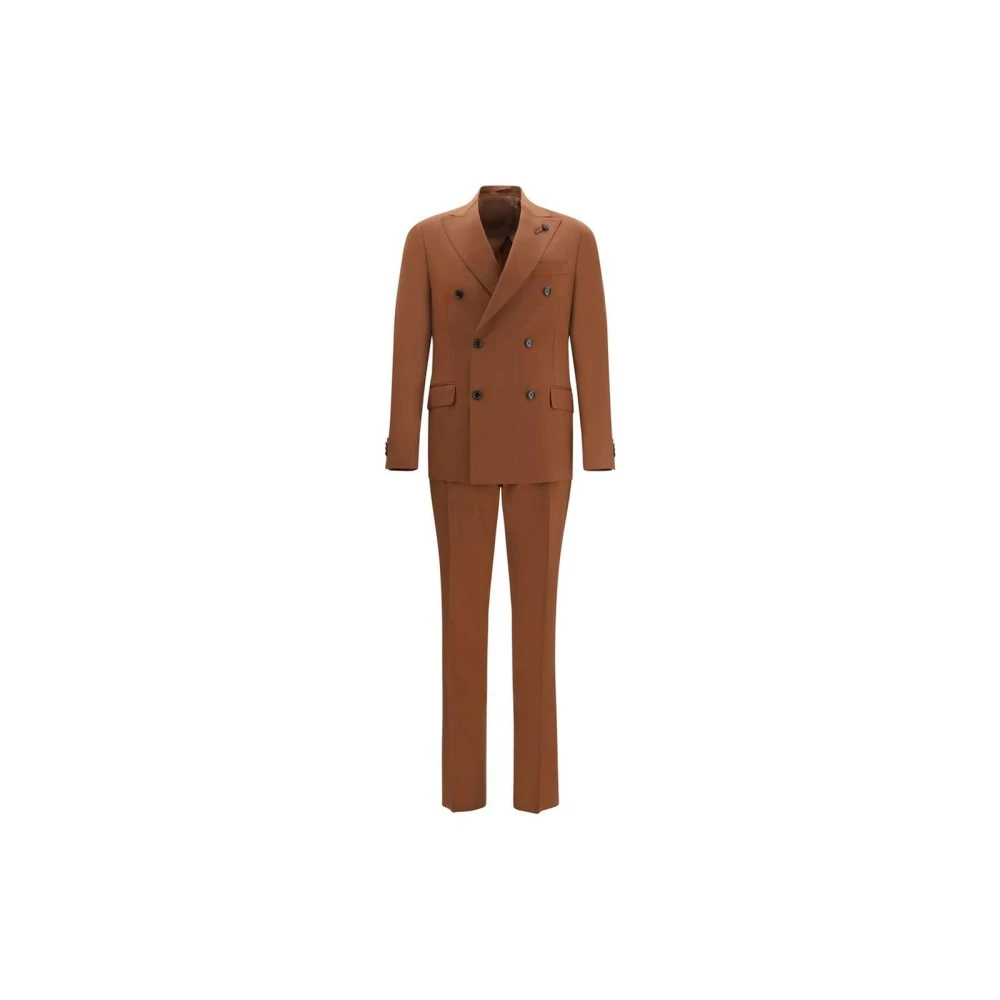 Lardini Men's Brown Cotton Two-Piece Suit