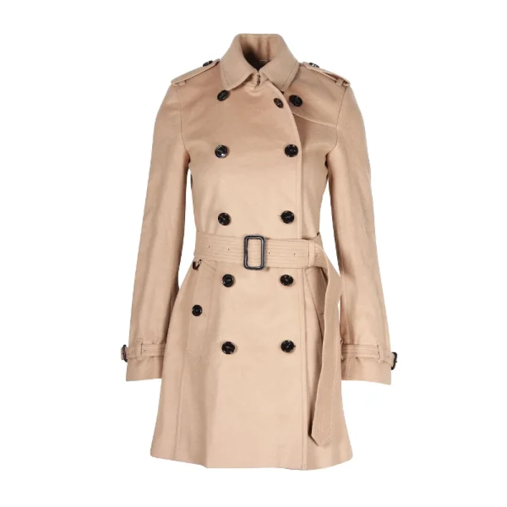 Burberry Vintage Pre-owned Wool outerwear Beige Dames