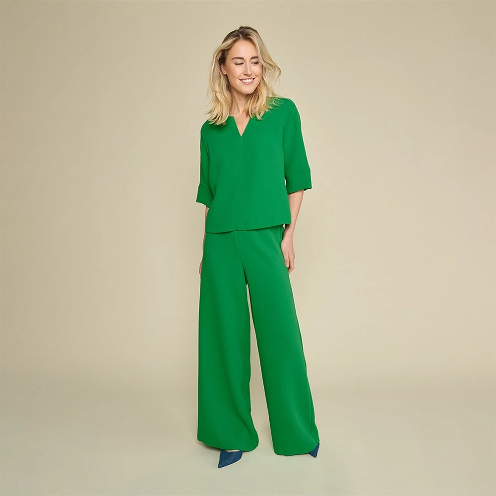 Marie Méro Groene Wijde Broek Green Dames