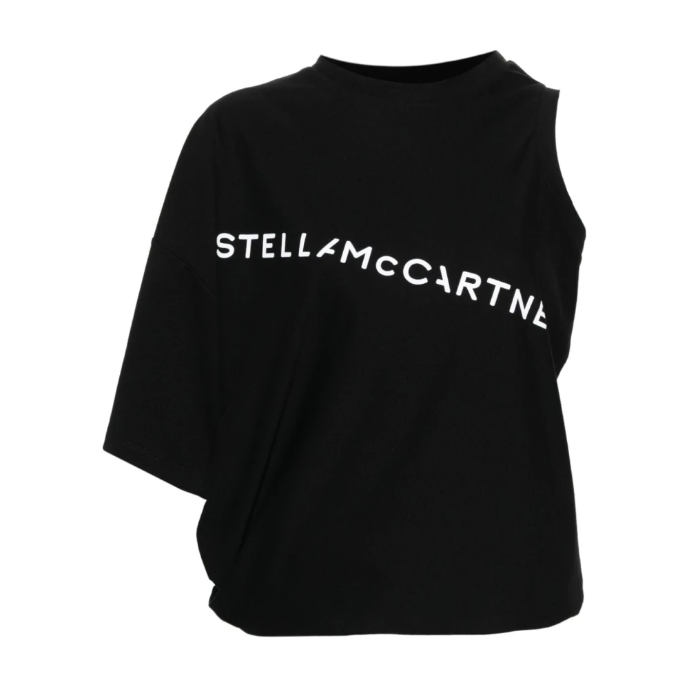 Stella Mccartney Zwarte Asymmetrische Mouw Sweater Black Dames