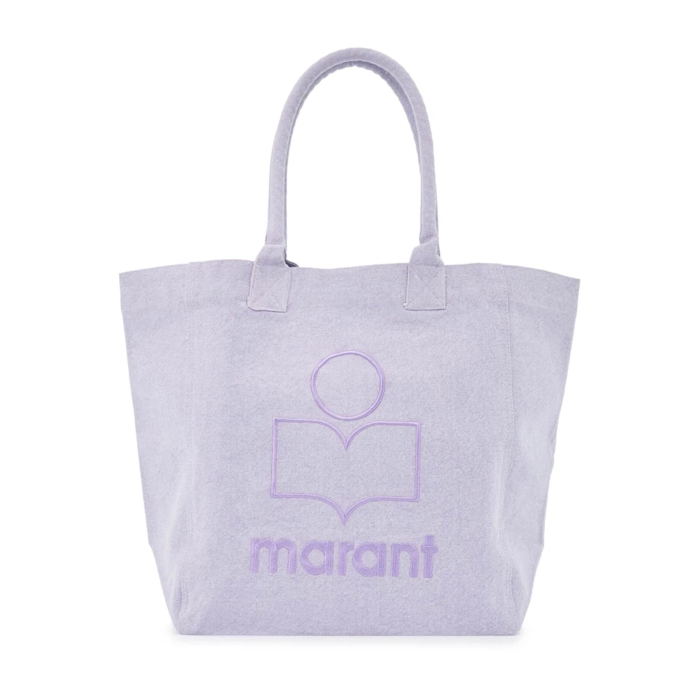 Isabel marant Geborduurde Katoenen Tote Tas Purple Dames