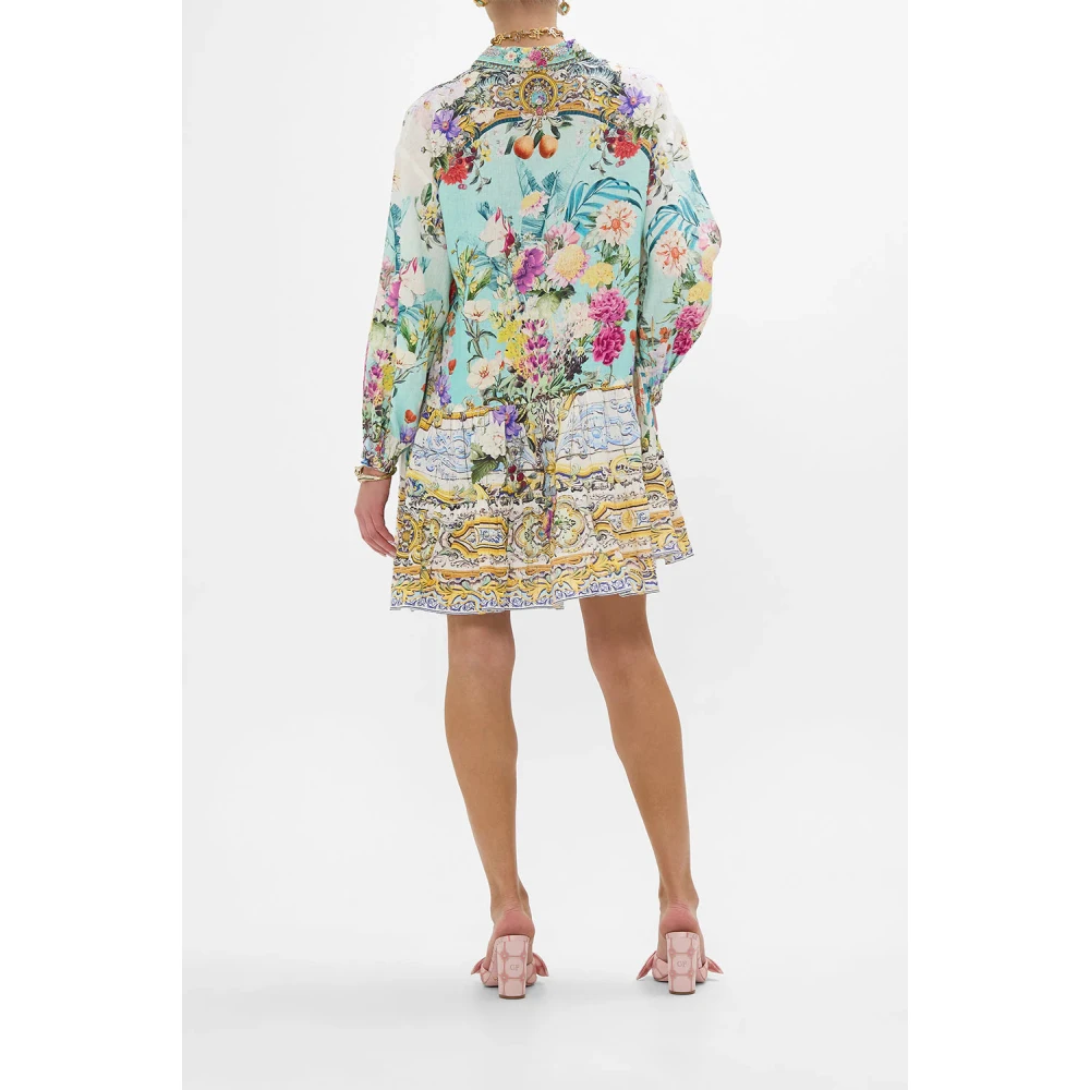 Camilla Gelaagde Korte Jurk Tuinen Queluz Palace Multicolor Dames