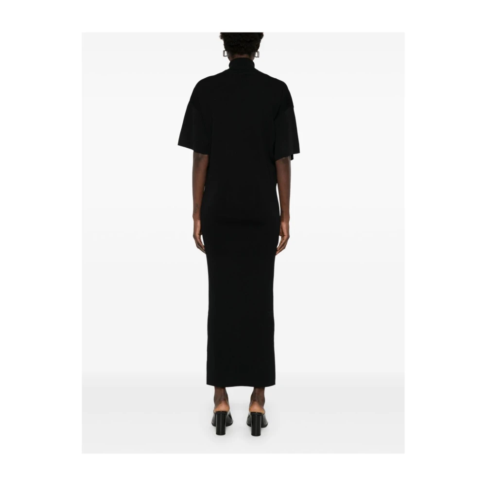 Birgitte Herskind Zwarte Korte Mouw Rolnek Jurk Black Dames