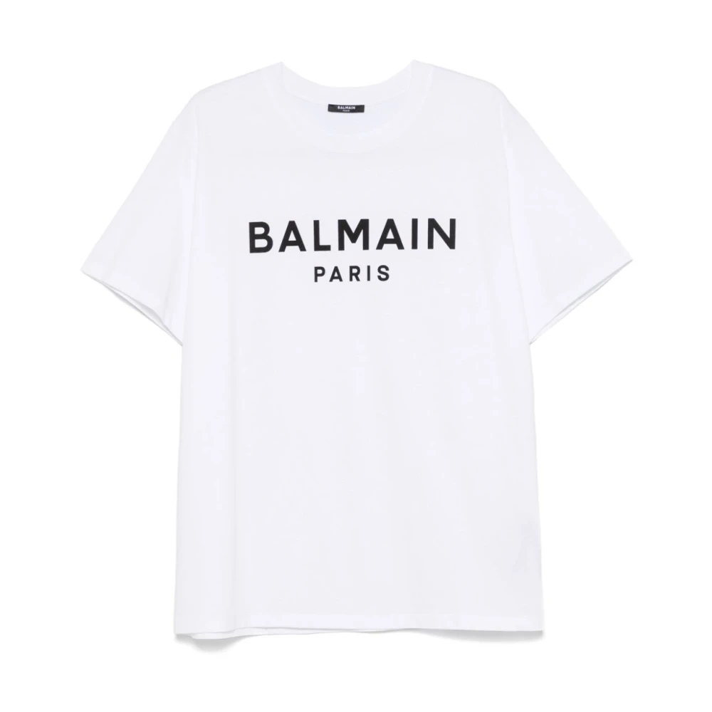 Balmain Men's White Crew Neck T-Shirts And Polos