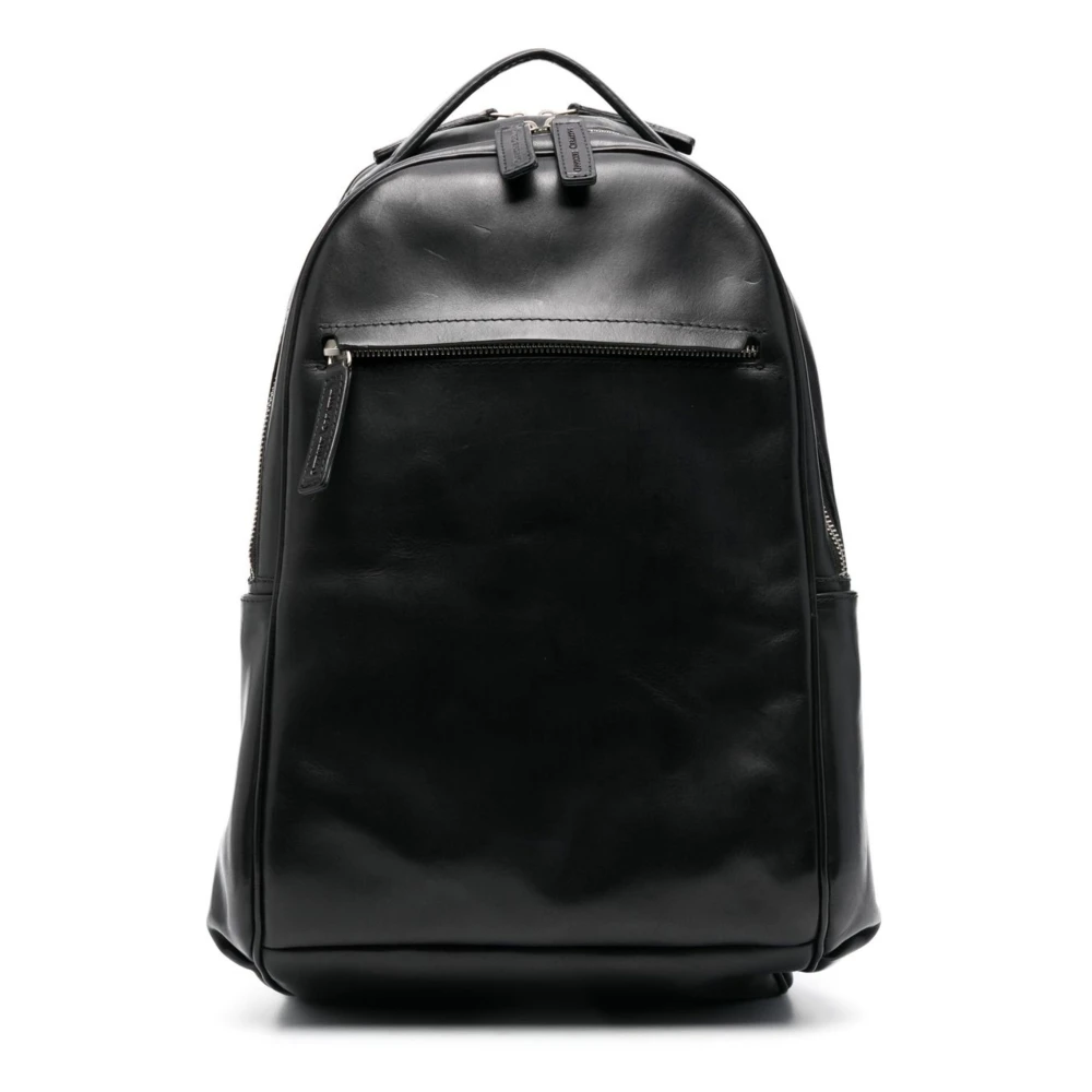 Officine Creative Leren rugzak Quentin 012 Black Heren
