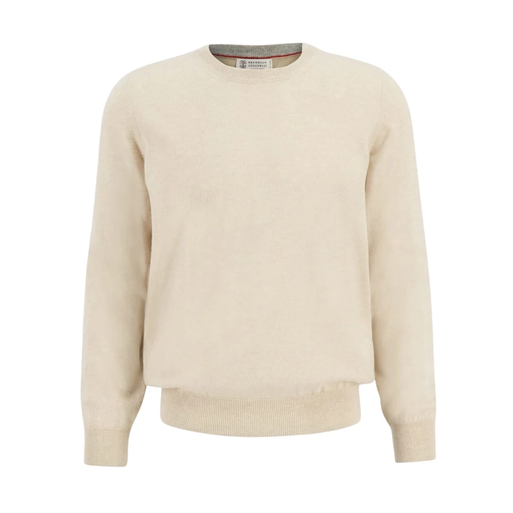 Brunello Cucinelli Men's Beige Cashmere Jumper - Cashmere Knitwear - L - Knitwear