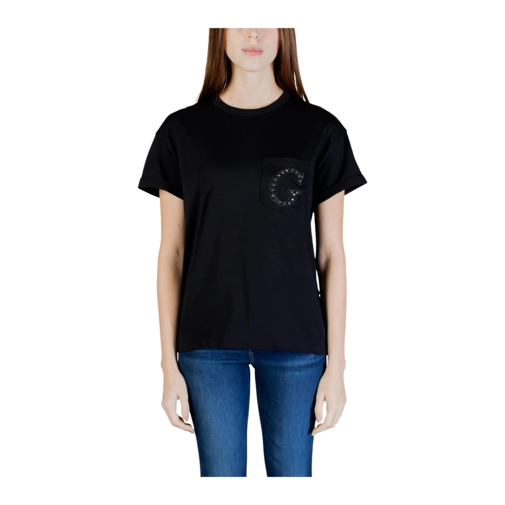 Guess Donna Jet Black Maglietta Ss Cn Pocket G Logo Tee S - Immagine 3