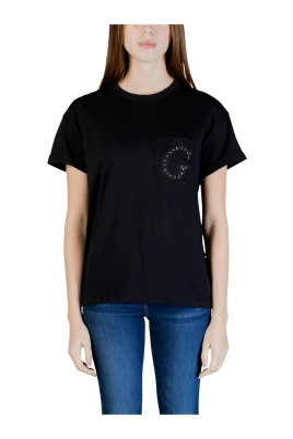 Kortärmad T-shirt med rund hals och enkel ficka