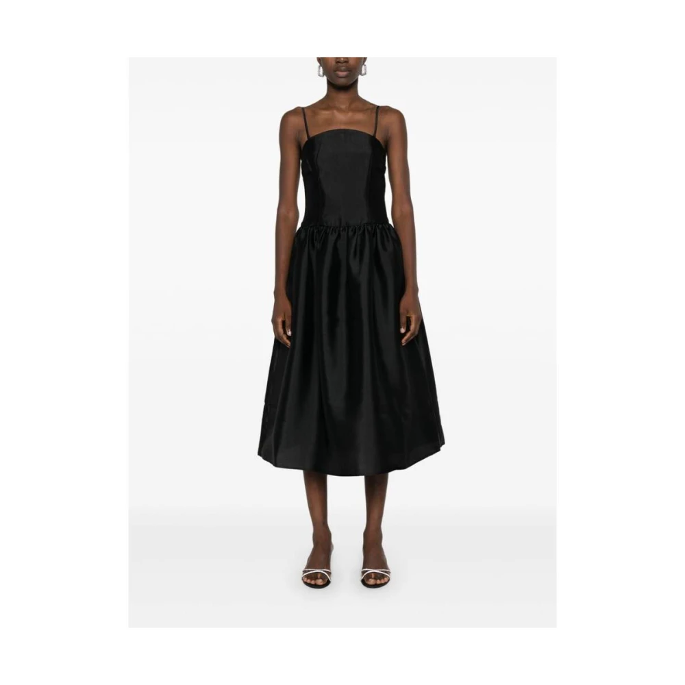 Self Portrait Zwarte Bandeau Stijl Jurk met Plissé Black Dames