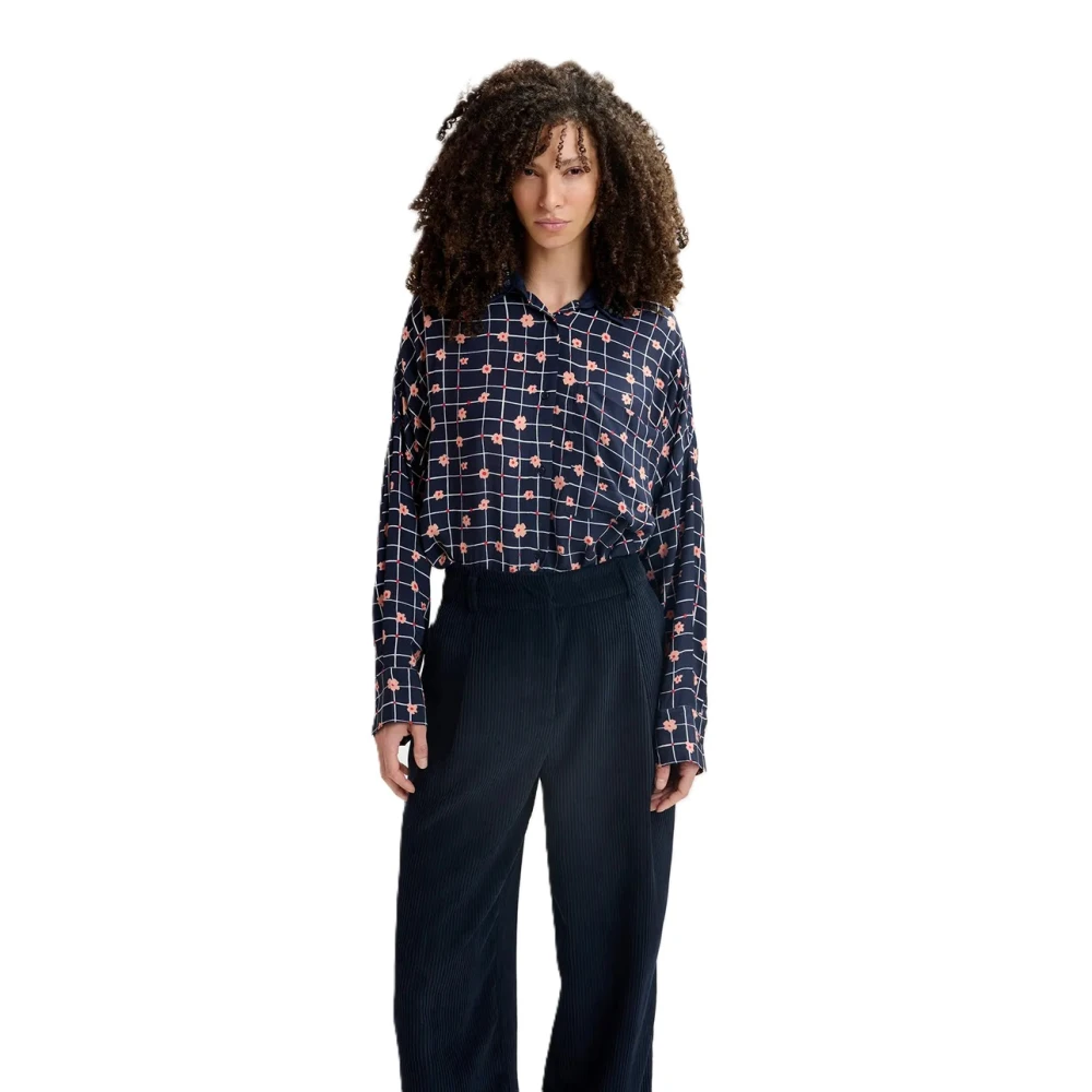 Essentiel Antwerp Sequin Kraag Shirt Blue Dames
