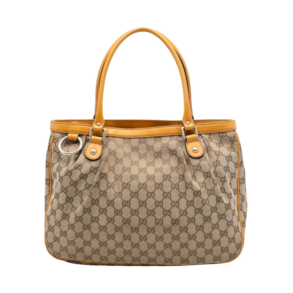 Gucci Vintage Women's Brown Vintage Handbags, One Size, Pre-Owned Structured Tote Bag