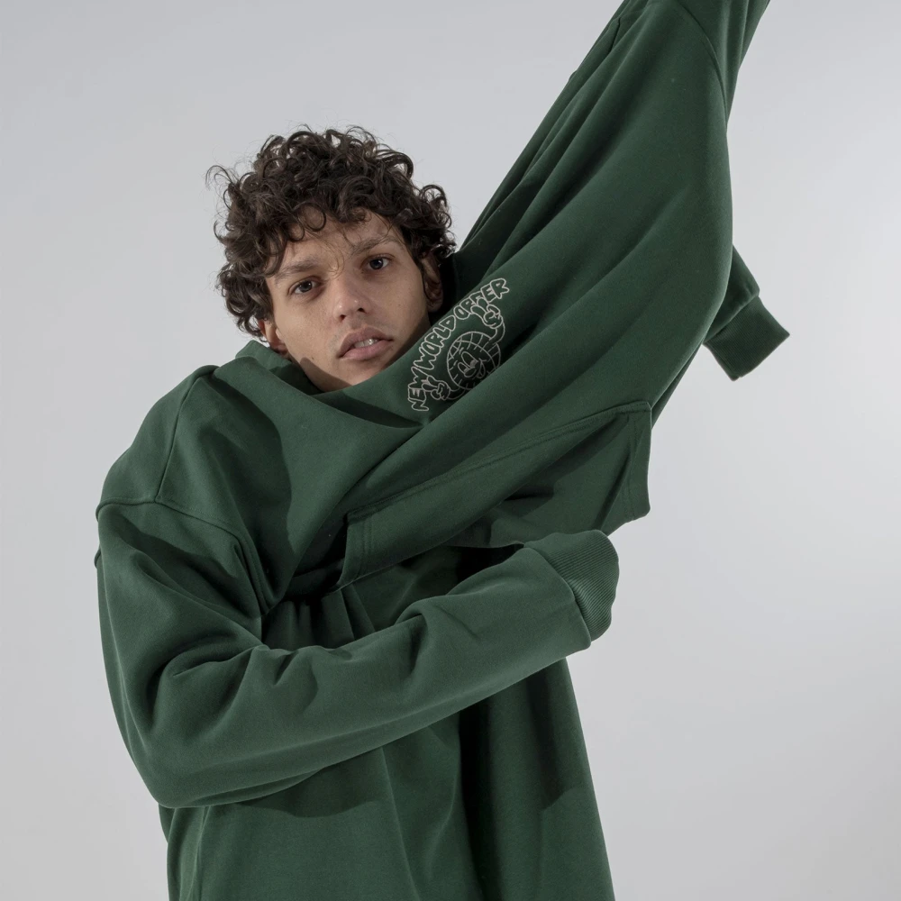 Goodies Sportive Groene New World Hoodie Green Heren