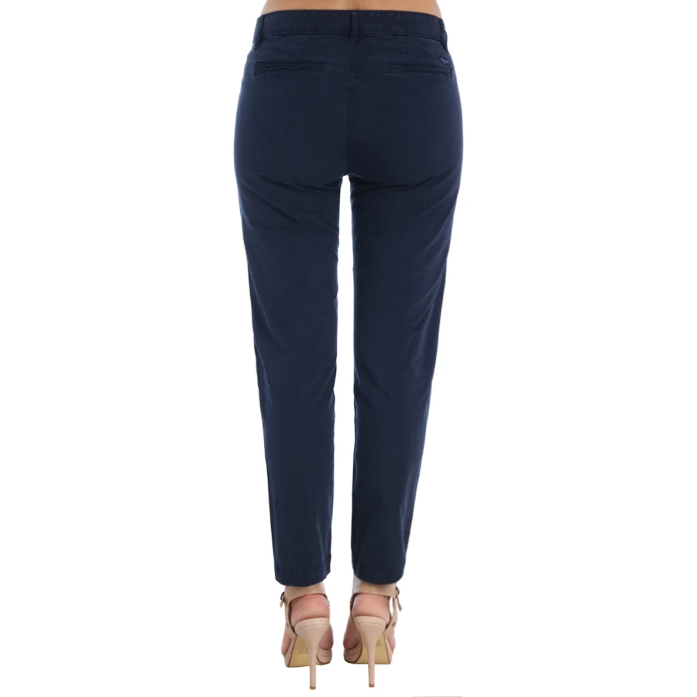 Pepe Jeans Blauwe Chino Broek Slim Fit Blue Dames
