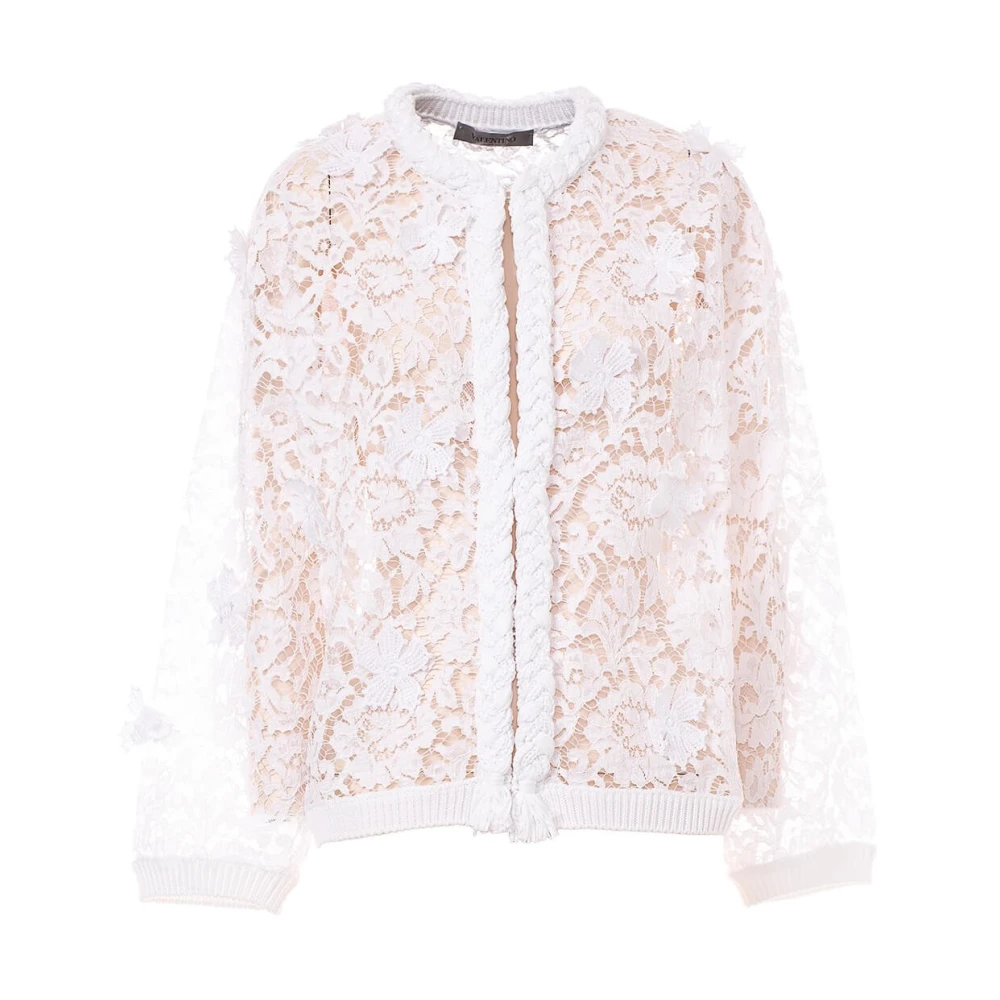 Valentino Garavani White Cardigans, Female, Xl, Stylish Top