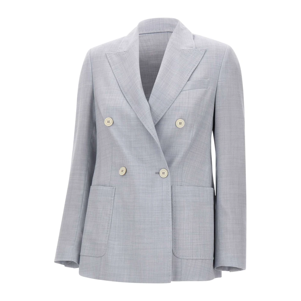 Eleventy Women's Gray Blazers, Xs, Double-Breasted Blazer