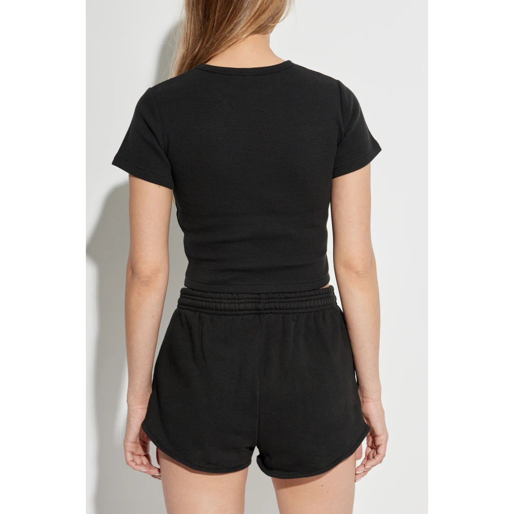 Entire Studios T-shirt Micro Waffle Black Dames