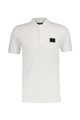 Vit Bomull Polo-Shirt Klassisk Stil