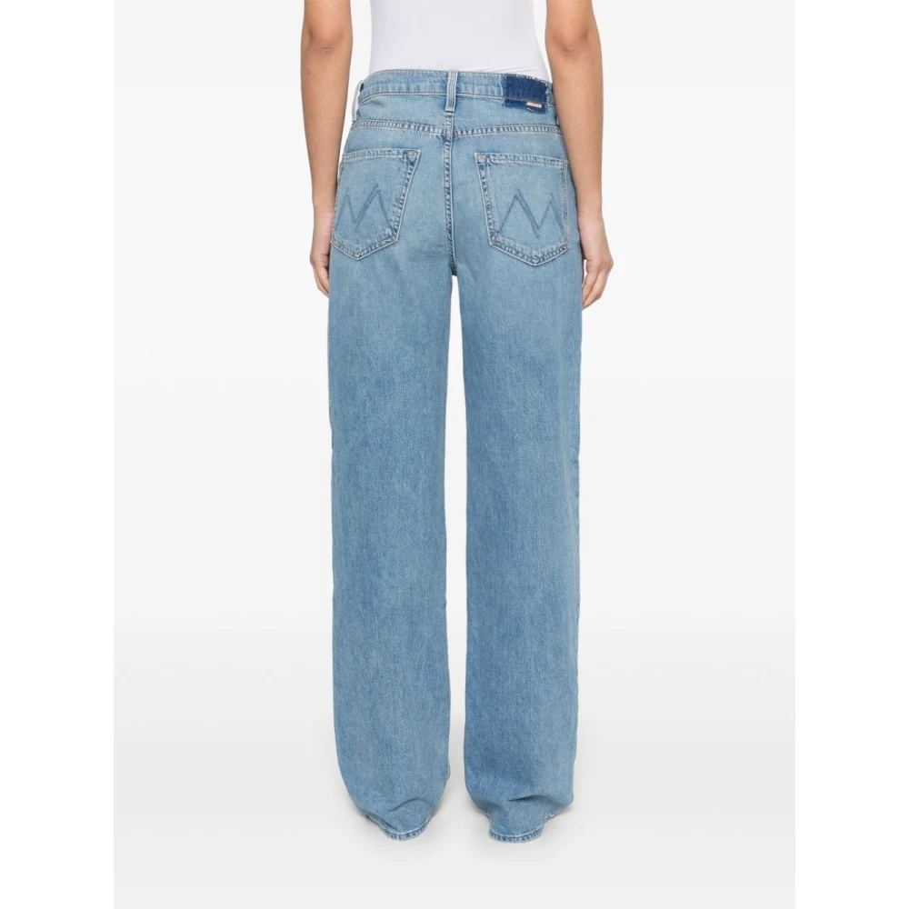 Mother Indigo Blauwe Klassieke Jeans met Logo Blue Dames