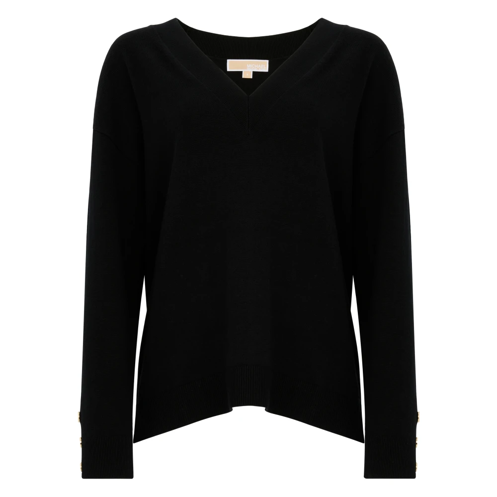 Michael Kors V-hals Ribtrui Nero Aw24 Black Dames
