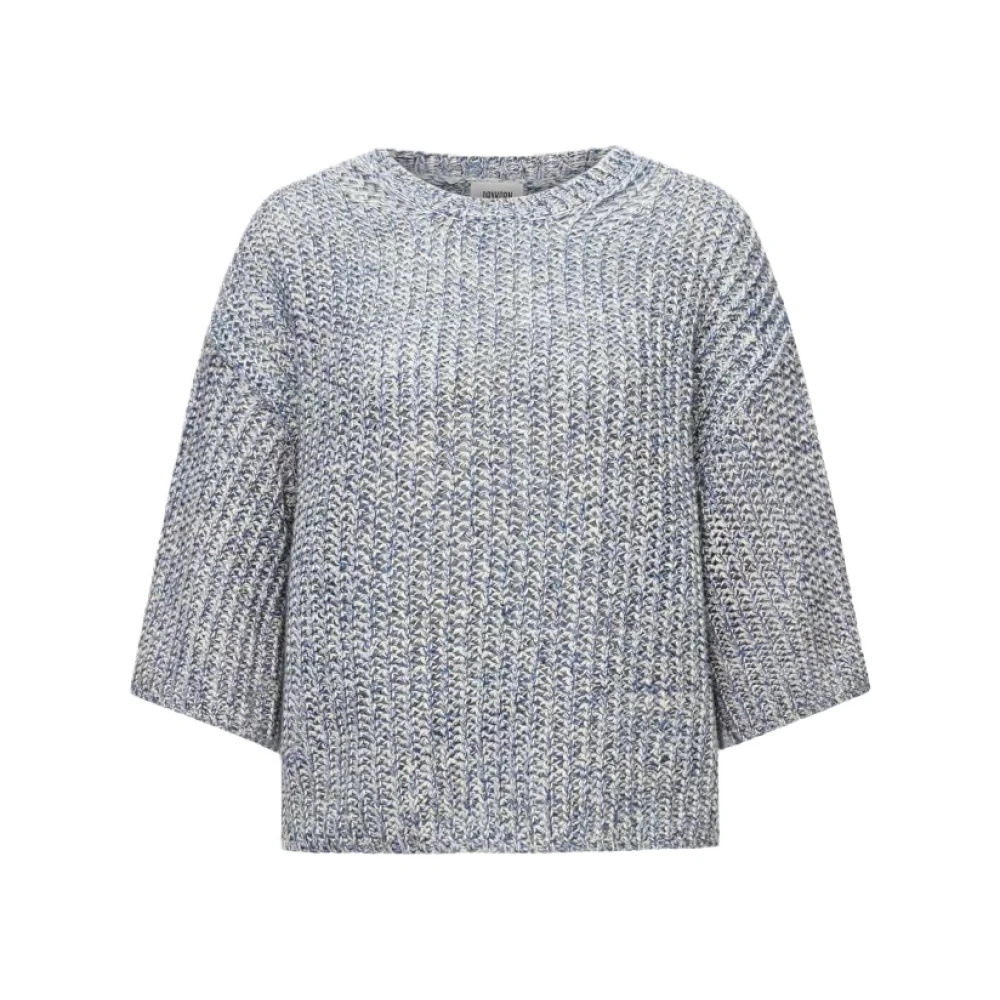 Drykorn Chunky Gebreide Korte Mouw Trui Blue Dames