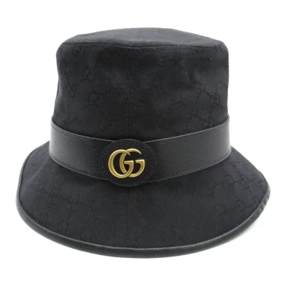 Gucci Vintage Pre-owned Canvas hats Black Heren