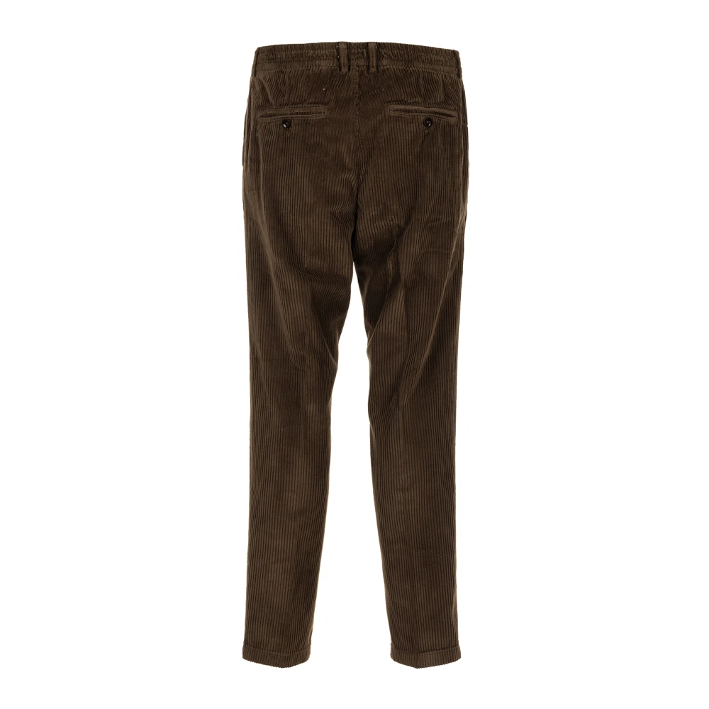 Cruna Bruine Slim Tapered One Pleat Broek Brown Heren