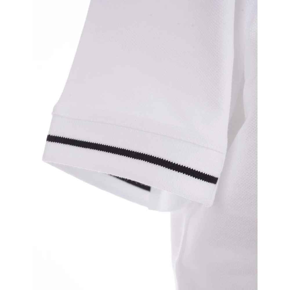 Moncler Witte Polo Shirt met Logo Patch White Heren