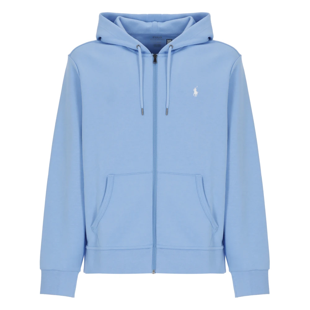 Ralph Lauren Blå Double-Knit Full-Zip Hoodie