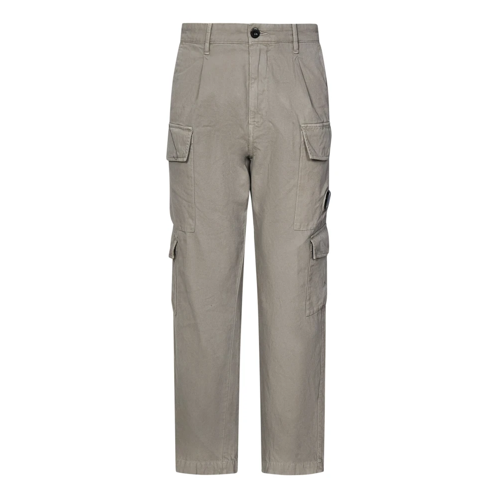 C.P. Company Khaki Multi-Pocket Straight Leg Broek Green Heren
