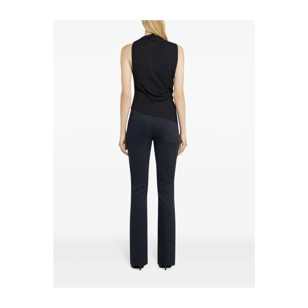 Courrèges Zwarte Mouwloze Jersey Top met AC Borduurwerk Black Dames