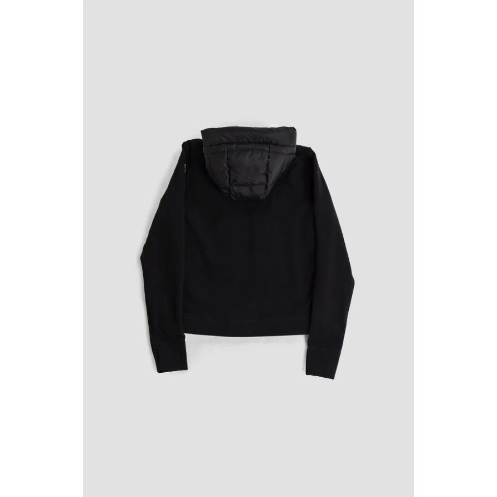 Moncler Zwarte cardigan met rits en capuchon Black Heren