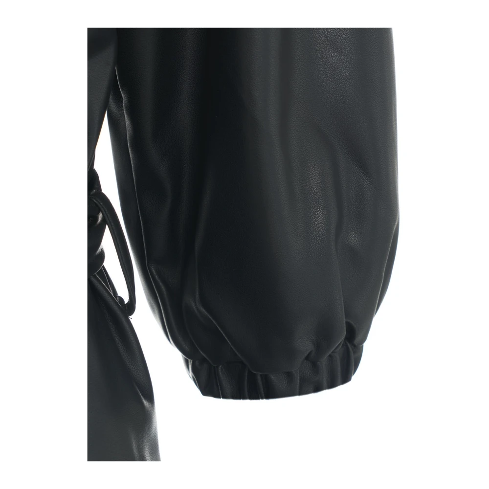 Silvian Heach Zwarte Faux Leren Jurk Aw24 Black Dames