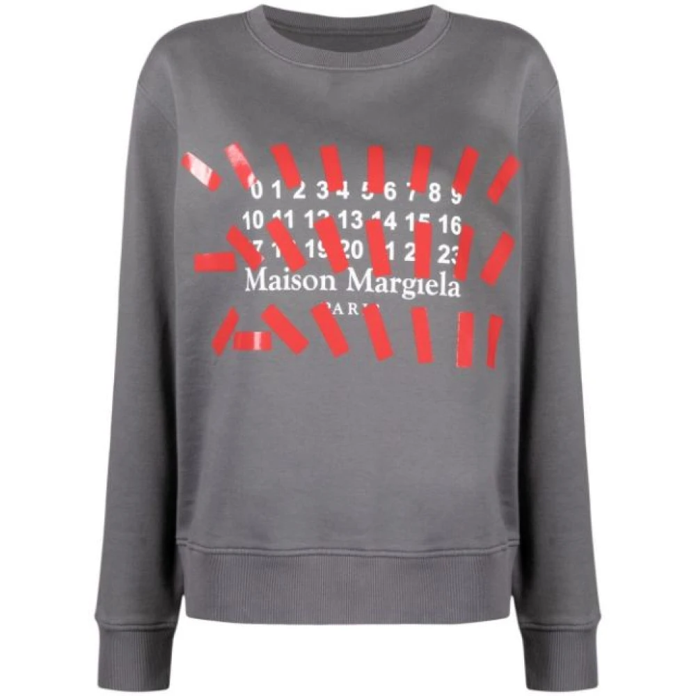 Gucci Grafische Logo Print Katoenen Sweatshirt Gray Dames