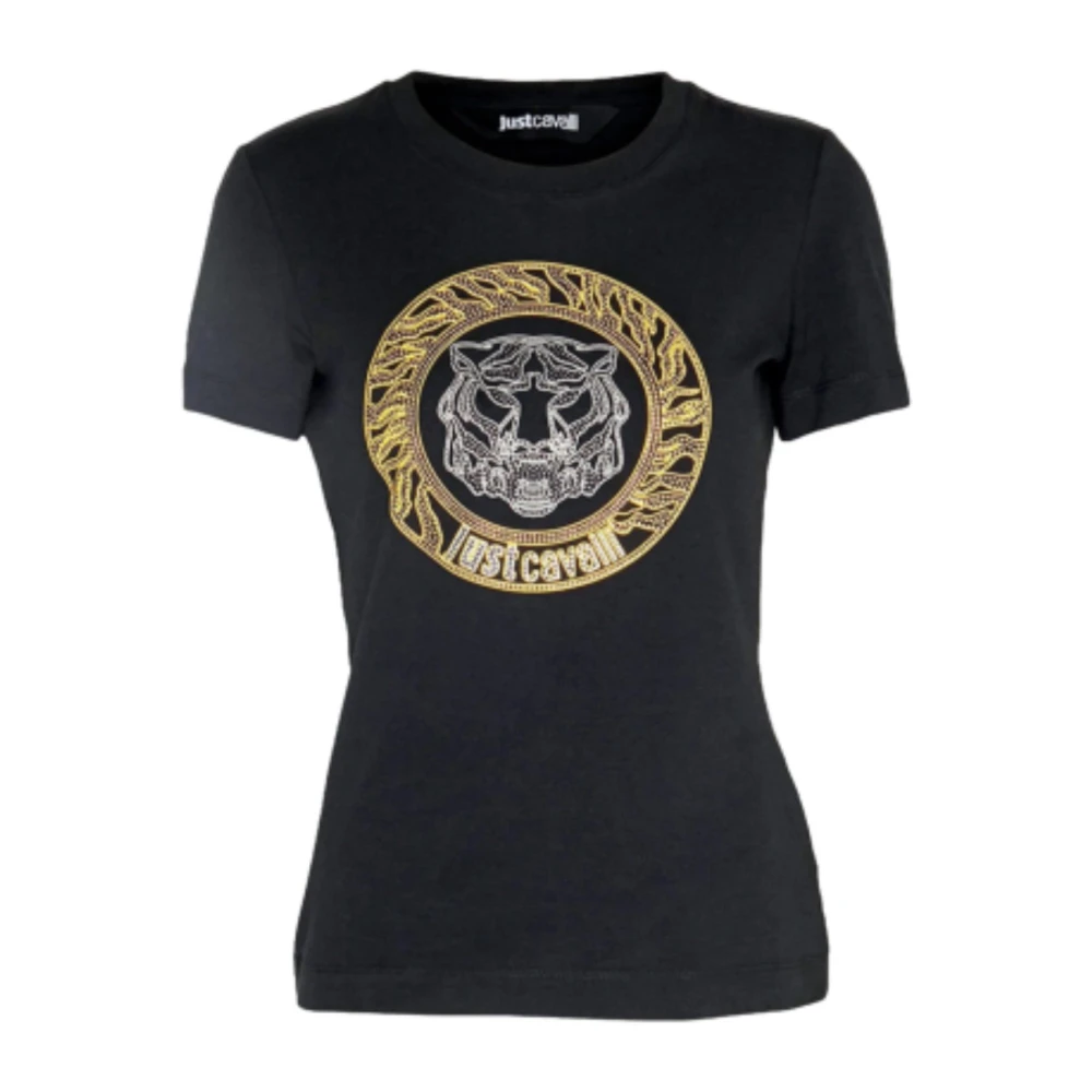 Just Cavalli Zwarte T-shirt en Polo Collectie Black Dames