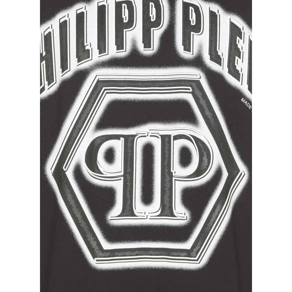 Philipp Plein Zwart Crew Neck T-shirt met Print Black Heren