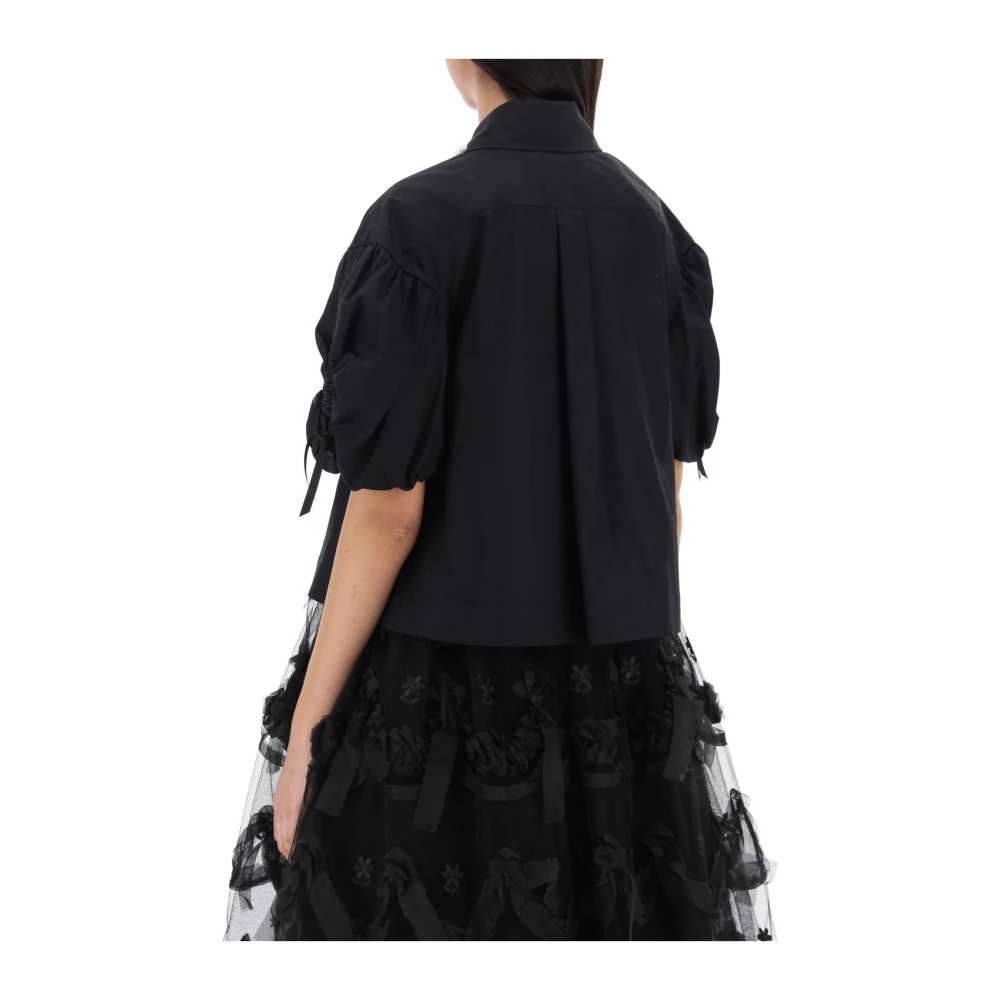 Simone Rocha Klassieke Witte Button-Up Overhemd Black Dames