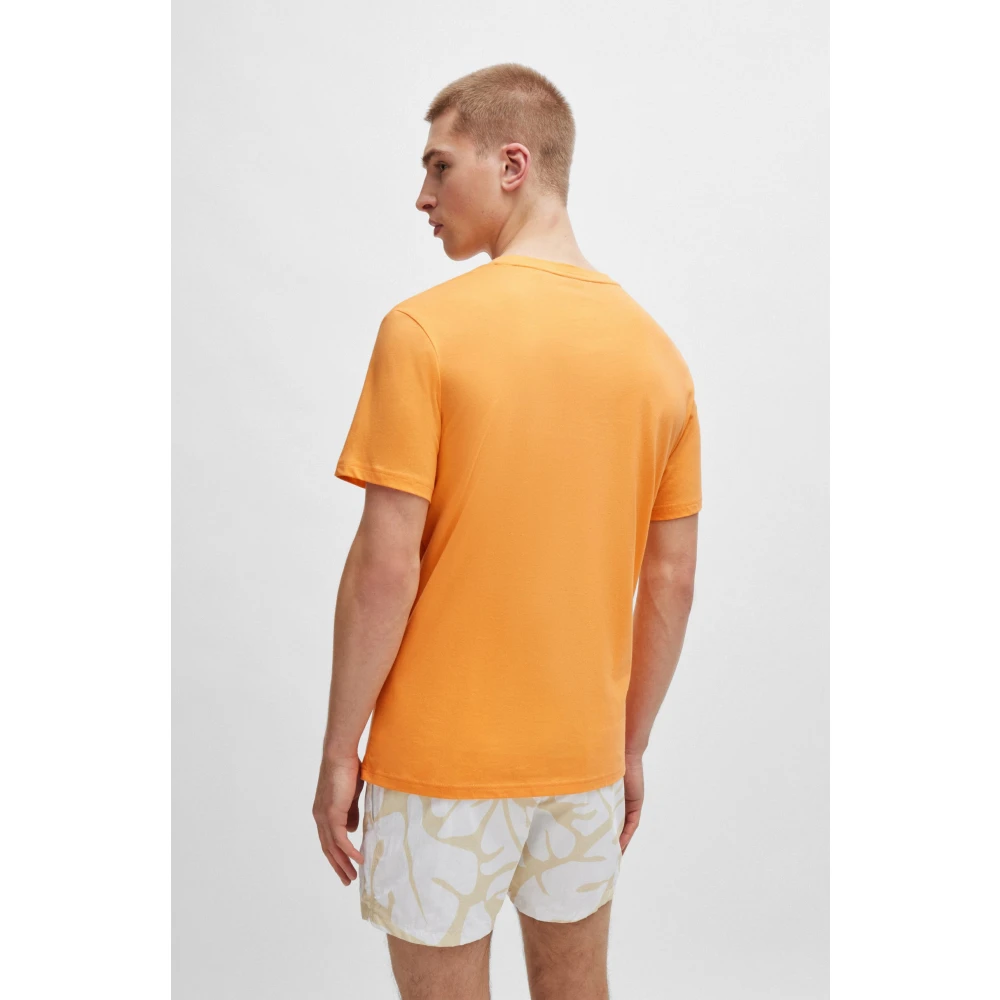 Boss Biologisch Katoenen Heren T-shirt Orange Heren