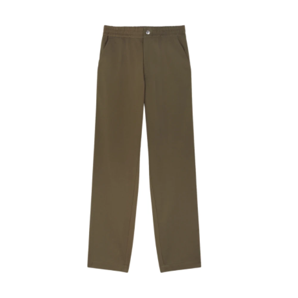 Maison Kitsuné Casual Katoenen Gabardine Regular Fit Broek Brown Heren