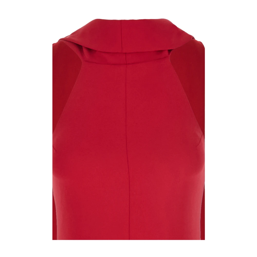 Solace London Rode mouwloze lange jurk met halternek Red Dames