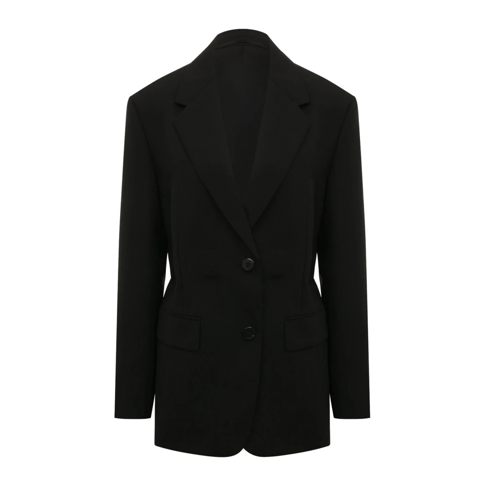 Prada Women's Black Belted Single-Breasted Jacket