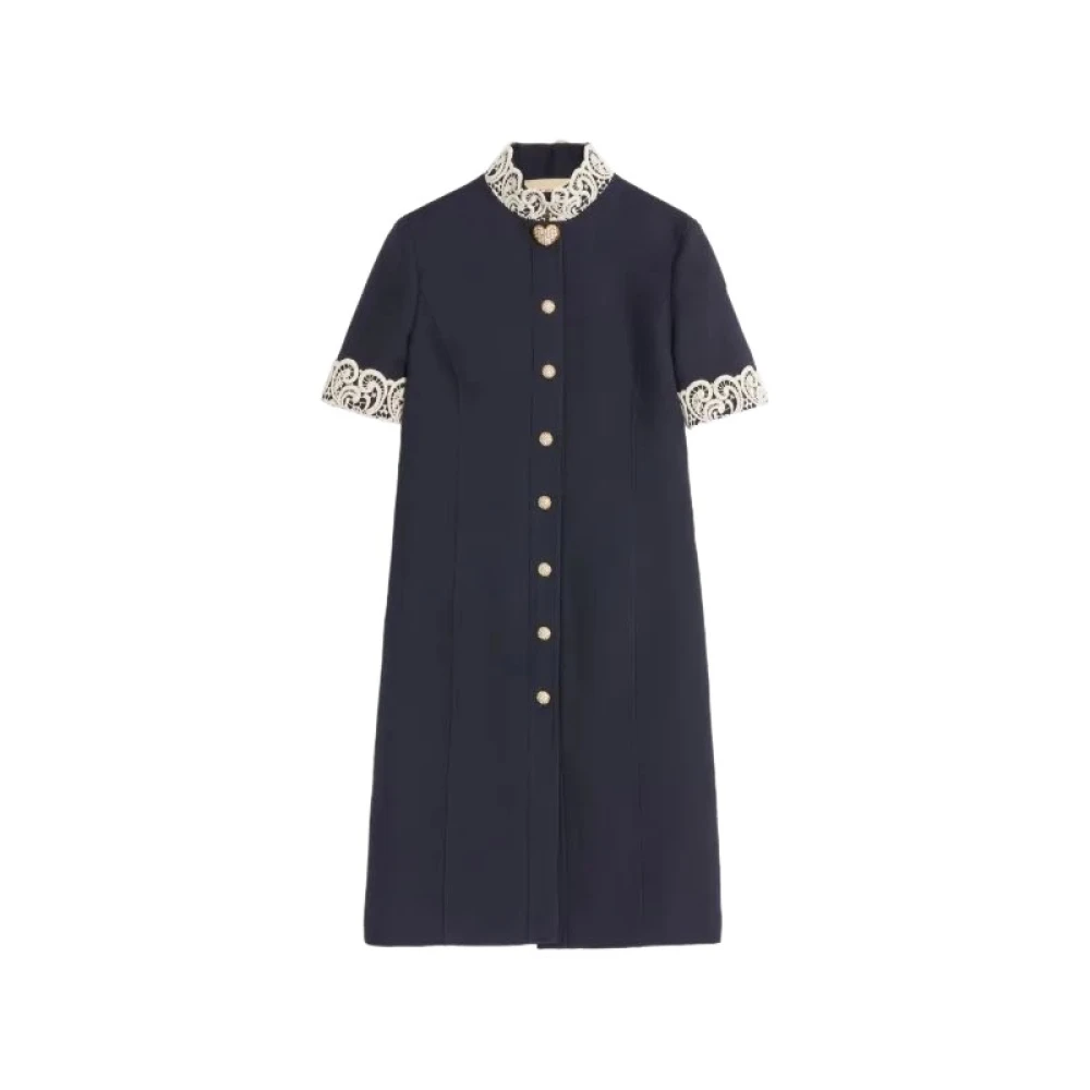 Valentino Garavani Women's Blue Crepe Couture Midi Dress
